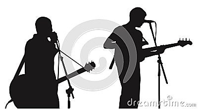 Musicians-silhouettes Stock Photo