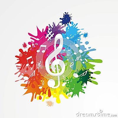 Musik background with notes Vector Illustration