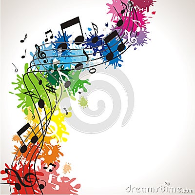 Musik background with notes Vector Illustration