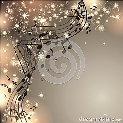 Musik background with notes Vector Illustration