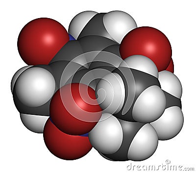 Musk xylene molecule. Highly persistent and bioaccumulative pollutant used as a synthetic musk fragrance. Stock Photo