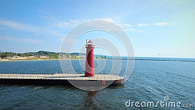 Muskegon Michigan Pier Head Light Stock Photo