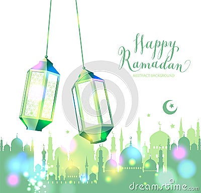 Muslim abstract greeting banners. Vector Illustration