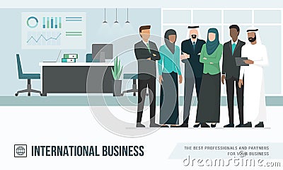 Muslim arab businesspeople Vector Illustration