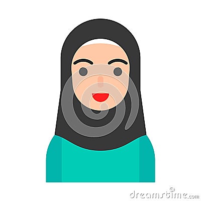 Muslim avatar vector, Muslim people flat icon Vector Illustration