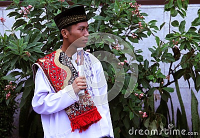 Muslim boy at Idul Fitri, Indonesia Editorial Stock Photo