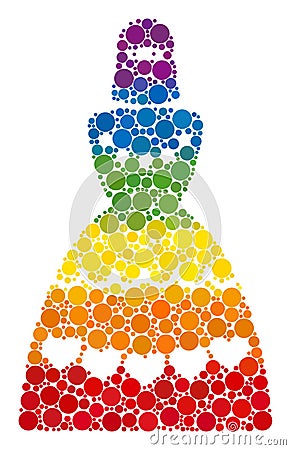 Rainbow Muslim bride Composition Icon of Spheres Vector Illustration