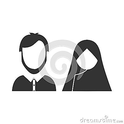 Muslim couple vector illustration with siluet style Vector Illustration