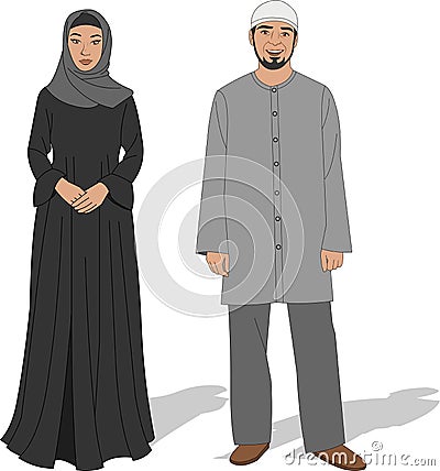Muslim couple Vector Illustration