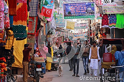 Muslim devotees going through the crowded street Editorial Stock Photo