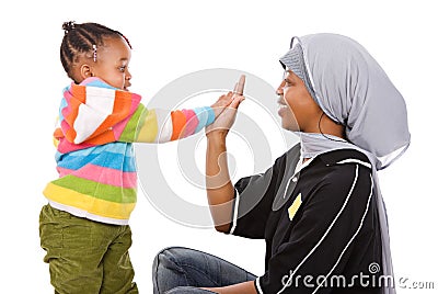 Muslim family Stock Photo