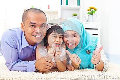 Muslim family Stock Photo