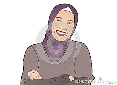 Muslim Girl Vector Illustration