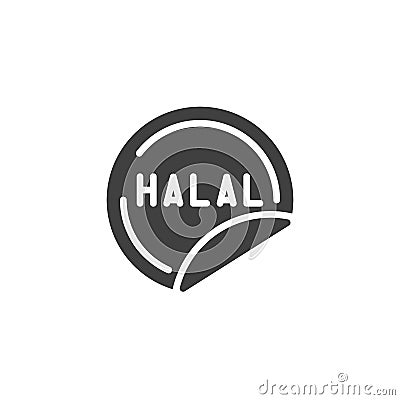 Muslim halal sticker vector icon Vector Illustration