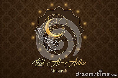 Muslim holiday Eid al Adha Mubarak Vector Illustration