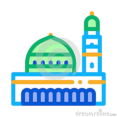 Muslim holy city icon vector outline illustration Vector Illustration