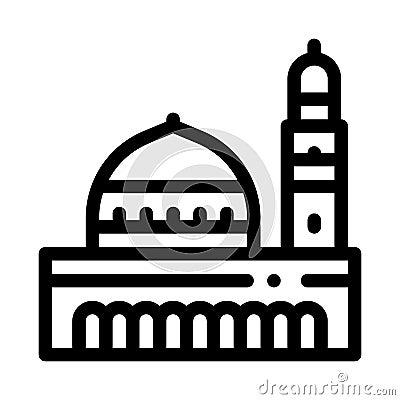 Muslim holy city icon vector outline illustration Vector Illustration