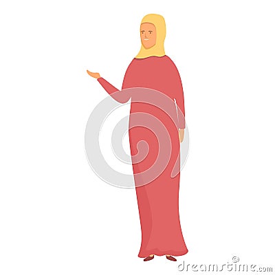 Muslim long dress icon cartoon vector. Hijab fashion Vector Illustration