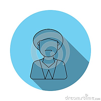 muslim man avatar icon. Elements of avatar in flat blue colored icon. Premium quality graphic design icon. Simple icon for website Stock Photo