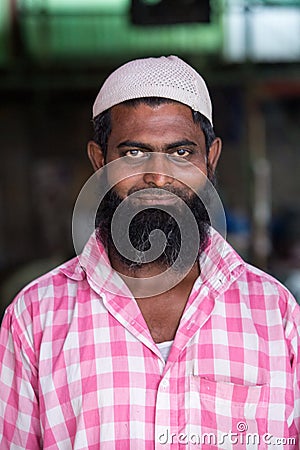 Muslim man happy face Editorial Stock Photo