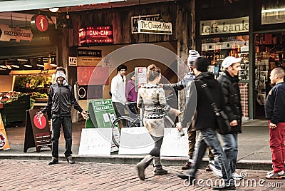 2 Muslim Men At Pike Market Giving Free Hugs Editorial Stock Photo