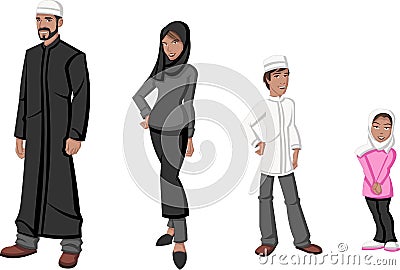 Muslim people. Vector Illustration