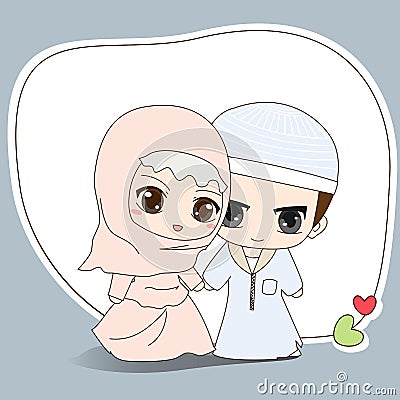 Muslim wedding dress Vector Illustration