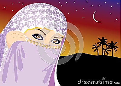 Muslim Woman Vector Illustration