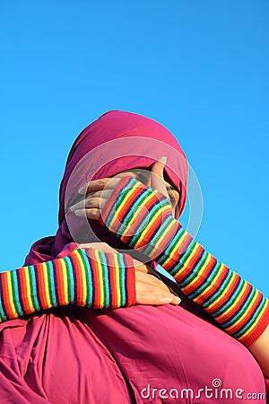 Muslim woman - blind eyes Stock Photo