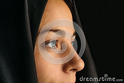 Muslim woman in hijab, close up portrait Stock Photo