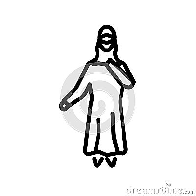 Muslim Woman icon vector isolated on white background, Muslim Woman sign Vector Illustration