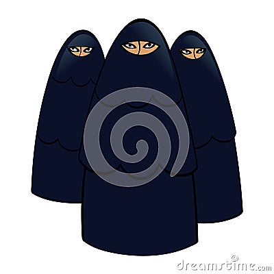 Muslim women Vector Illustration