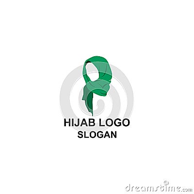 Muslim women profile with hijab logo. Stock Photo