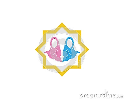 Muslimah hijab icon vector design illustration Vector Illustration