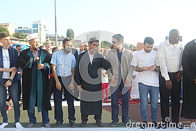 Muslims celebrating Eid al-Fitr Editorial Stock Photo