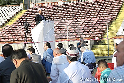 Muslims celebrating Eid al-Fitr Editorial Stock Photo