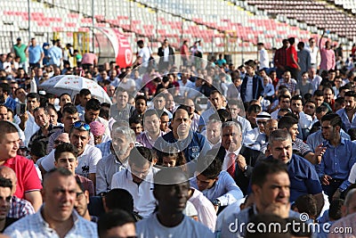 Muslims celebrating Eid al-Fitr Editorial Stock Photo