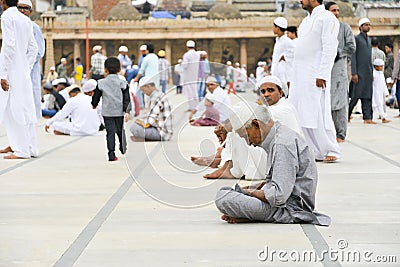 Muslims celebrating Eid al-Fitr which marks the end of the month of Ramadan Editorial Stock Photo