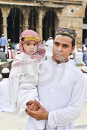 Muslims celebrating Eid al-Fitr which marks the end of the month of Ramadan Editorial Stock Photo