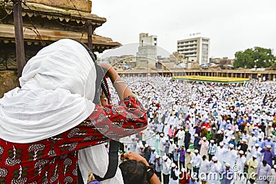 Muslims celebrating Eid al-Fitr which marks the end of the month of Ramadan Editorial Stock Photo