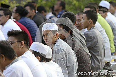 Muslims pray Editorial Stock Photo