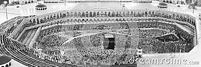 Muslims Prayer Around AlKaaba in Mecca, Aerial View Editorial Stock Photo