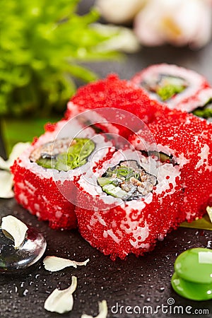 Mussel Sushi Roll Stock Photo