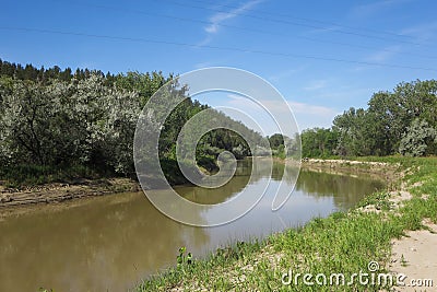 Musselshell River, Roundup, MT Stock Photo