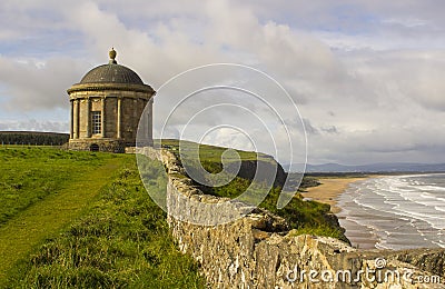 Mussenden Temple located on the Downhill Demesne in County Londonderry on the North Coast of Ireland. Stock Photo