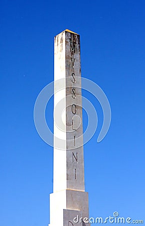 Mussolini Obelisk Rome Italy Editorial Stock Photo