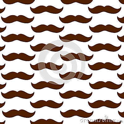 mustache hair face brown male pattern textile Vector Illustration