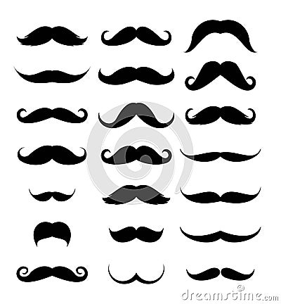Mustache icon set vector Stock Photo