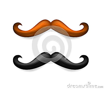 Mustache illustration. Vector brown and black mustaches Vector Illustration