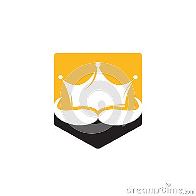 Mustache king vector logo design. Vector Illustration